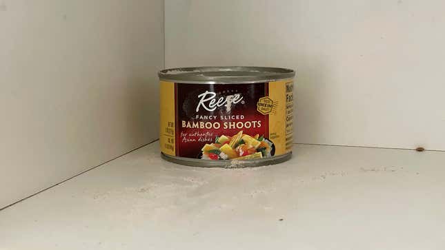 Image for article titled Dusty Can Of Bamboo Shoots In Back Of Cabinet Last Remaining Trace Of Woman’s Withered Cooking Ambitions