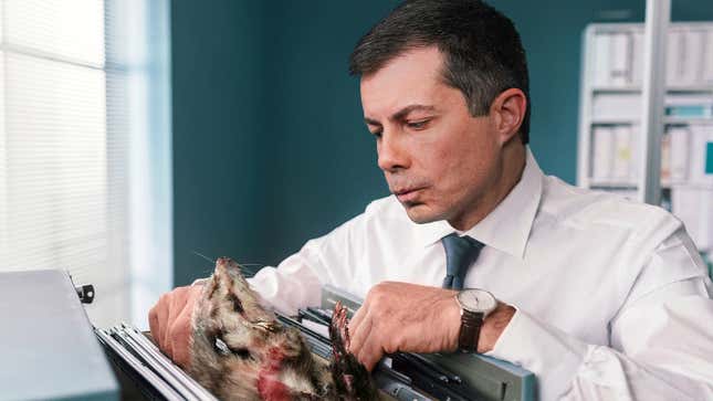 Image for article titled Pete Buttigieg Neatly Files Flattened Possum Into Roadkill Folder