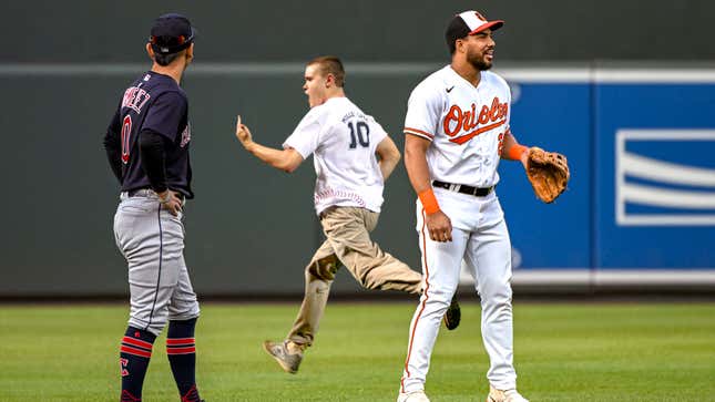 Image for article titled Relaxed Orioles Security Will Get Around To Removing Fan From Field In Another Inning Or So