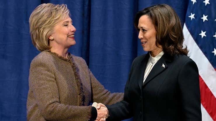 Image for ‘Really, Really, Really Happy For You, Kamala,’ Says Hillary Clinton, Not Letting Go Of Handshake