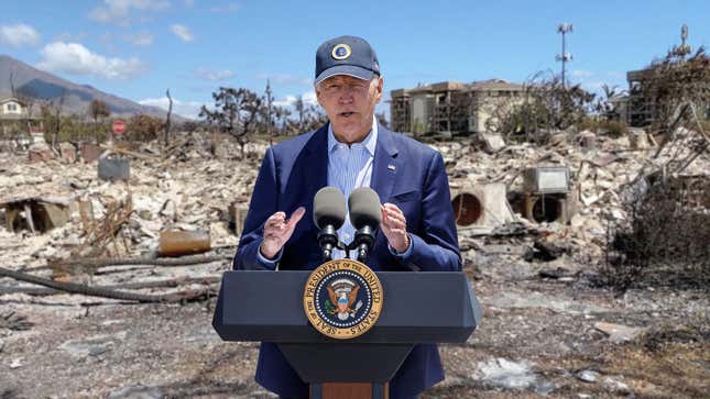 Image for article titled Biden Visits Maui To Promote New Devastation