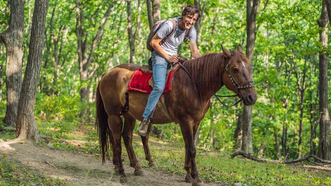 Image for article titled Amateur Equestrian Still Has To Use Horse With Training Legs