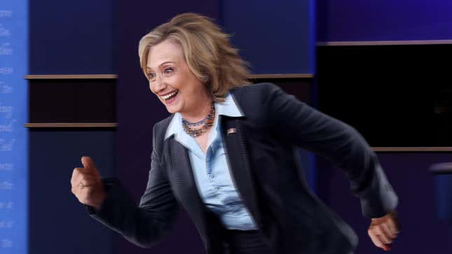 Image for article titled CNN Cuts To Black As Hillary Clinton Rushes Debate Stage