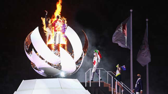 Image for article titled Dozens Of Athletes Incinerated After Being Attracted To Sight Of Glowing Olympic Flame